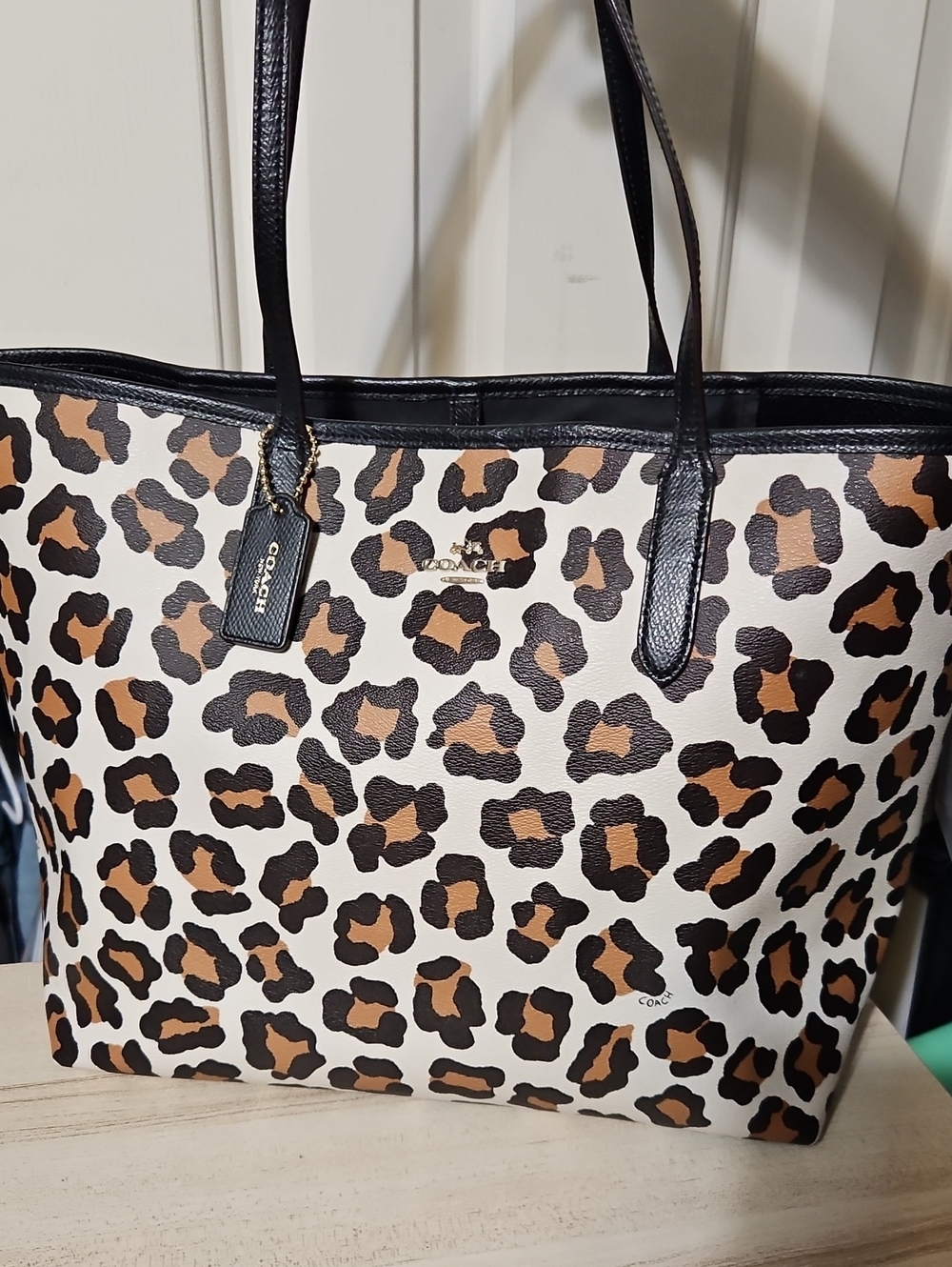 COACH EUC Leopard-Print City Tote - Picture 1 of 13